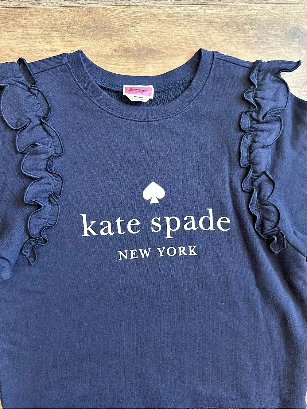 kate spade new york Ruffle Sweatshirt Blue Medium Like New